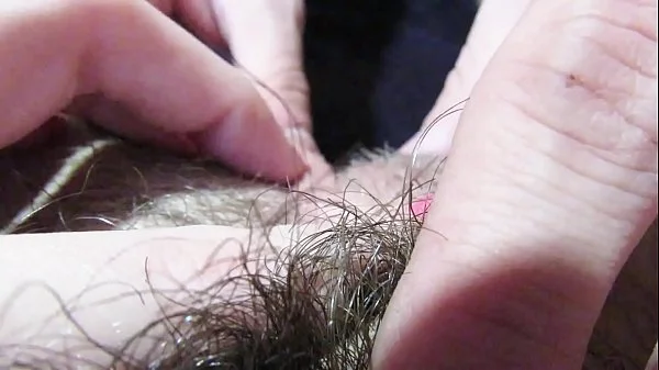 Big clit licking and sucking until she cums hard hairy girlfriend huge orgasm in close up