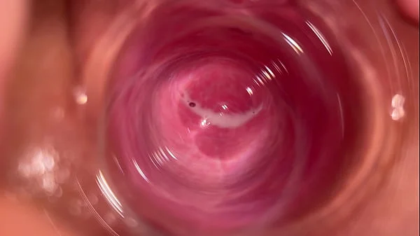 Camera deep inside Mia's vagina