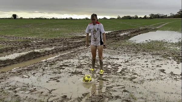 Muddy Football Practise then threw off my shorts and knickers (WAM)