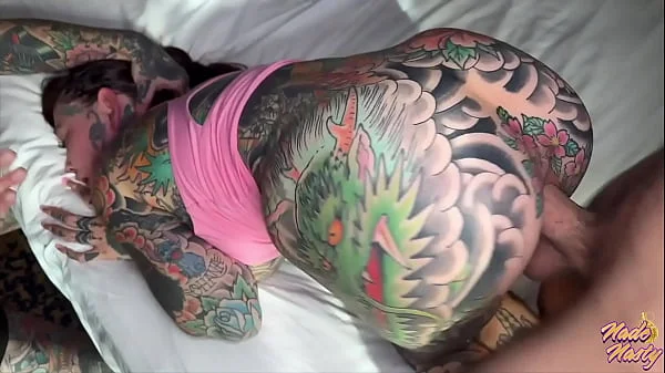 Tatted Split Tongue Slut Tiger Lilly Worships my Dick