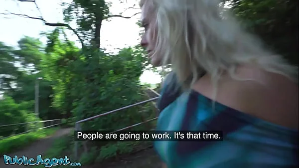 Public Agent - Blonde MILF with natural tits and nice grippy pussy flaps fucks outdoors in a public park