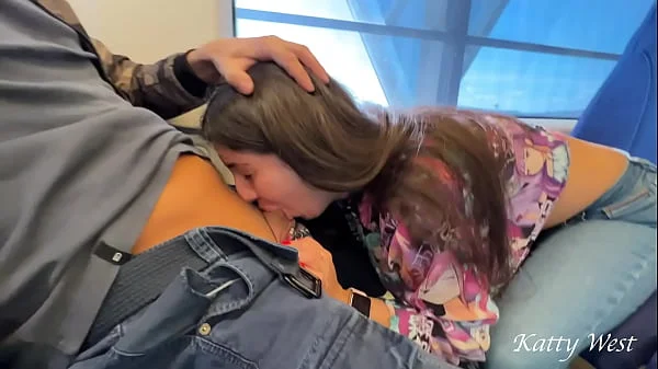 Blowjob on the train for a stranger in Public