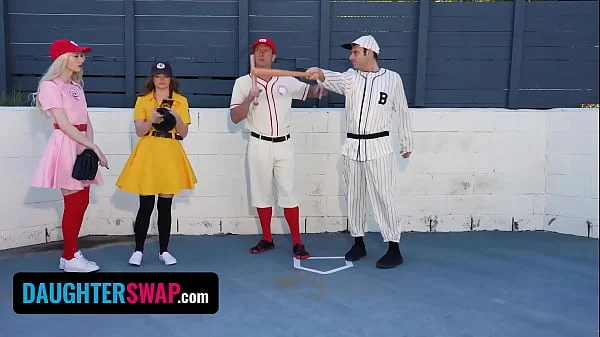 Cute StepDaughters Cecelia Taylor & Mazy Myers Get Naughty With A Baseball Bat - DaughterSwap