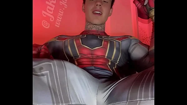 Stroking My Massive Cock In Super Hero Costumes Before Shooting A Huge Load