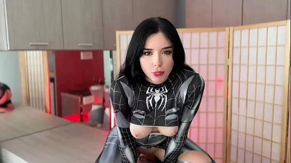 Spider-Girl Masturbates Pussy Dildo till Crazy Orgasm - Hot Cosplay Solo