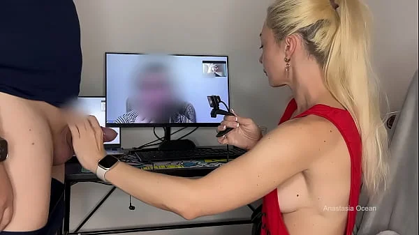 I show to my stepmom my husband’s cock close to webcamera, she is considering watching and we discuss how it looks like. CFNM.