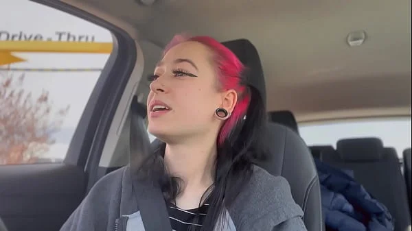 MY 1st PUBLIC DRIVE-THRU VIBRATOR ORGASMS! CUMMING IN MY CAR THEN I GET MY PUSSY LICKED, ASS EATING, DOGGY STYLE TIGHT TEEN PUSSY SEX! SMOKING AND CUMMING HARD PUSSY POUNDING FUCKING!