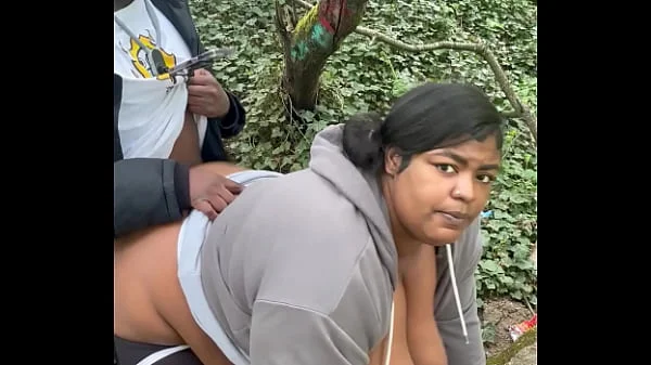 Sexy bbw getting fucked on top of a train tunnel