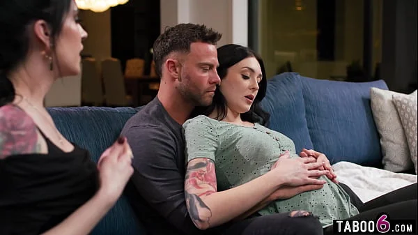 Pregnant couple dealing with unsatisfied cravings inviting a third