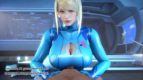 Metroid Samus Aran cosplay Titjob | Uncensored Hentai AI generated