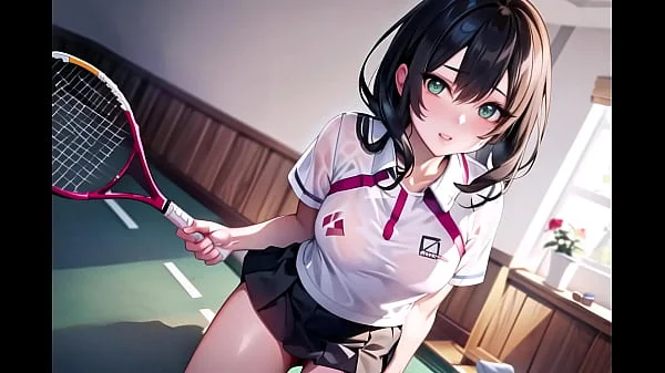 Sexy Young Anime Teens Playing Tennis With Transparent Cloth (with pussy masturbation ASMR sound!) Uncensored Hentai