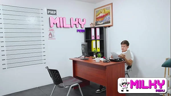 MILKY PERU - Big ass redhead is a police station cocksucker