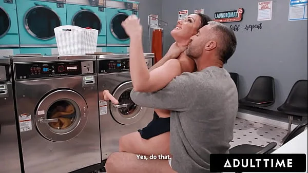 ADULT TIME - Sneaky Public Laundromat With Stranger Fuck For Insatiable Slut Jennifer White!