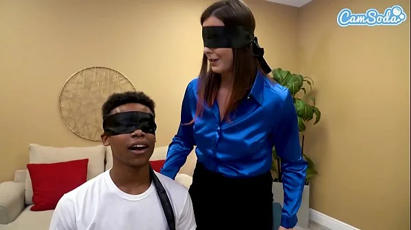 Blindfolded Step Son Cums in Mom's Panties