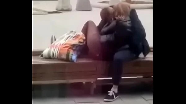 Stupid blonde gives blowjob in public