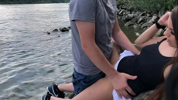 German Teen caught 3 times while fucking at the Danube