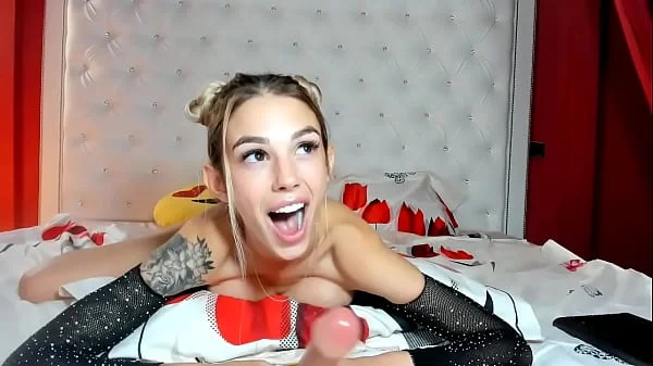 From live show Chaturbate Hotfallingdevil. Hard squirt all over body and Bj