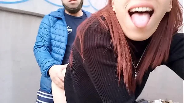 Risky public blowjob and fuck on the street next to the train station and in front of the police - @lynnscreamreal Public Adventures part 1