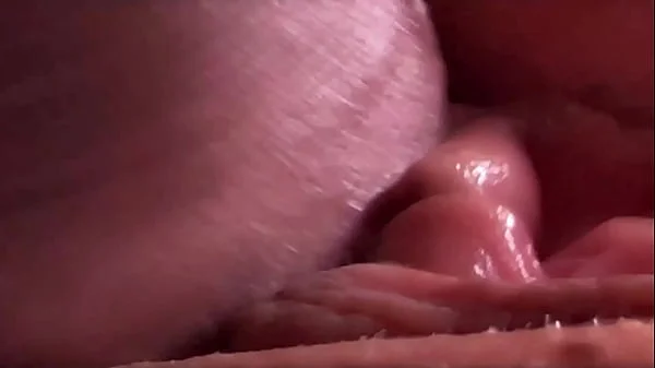 Extremily close-up pussyfucking. Macro Creampie