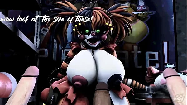 Fnaf Scrap.B Foursome w/Blowjob