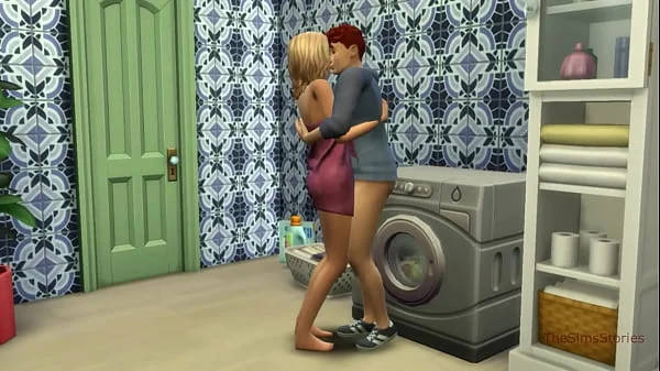 Sims 4, my voice, Seducing milf step mom was fucked on washing machine by her step son