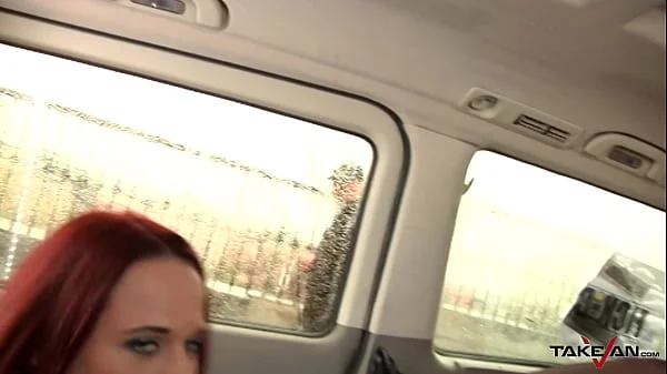 Two hotties seduce stranger from the street to have backseat car fuck