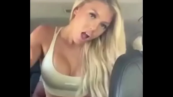 Hot blonde fucking in backseat